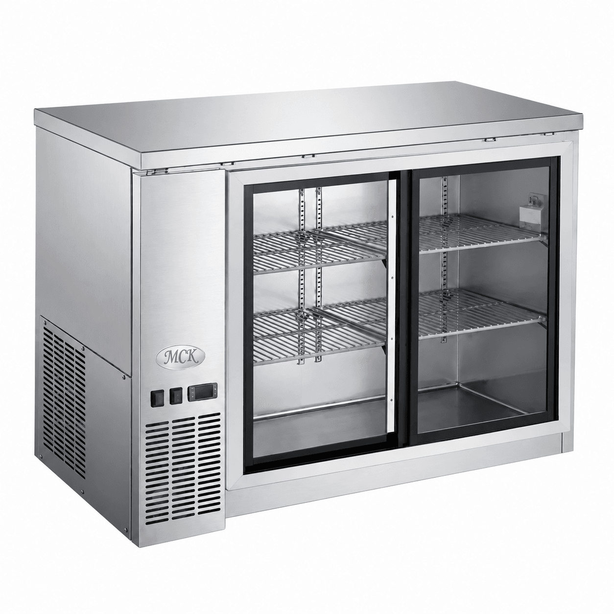 Back Bar Coolers Glass Sliding Doors Stainless Steel A
